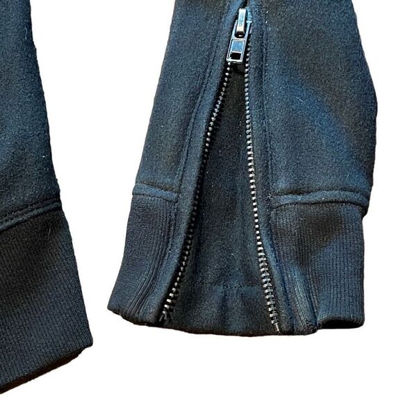 Morphine Generation MG Black lined moto jacket zippers wool & viscose S - Picture 10 of 15